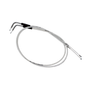 51.2"/ 130cm White&Silver Pearl Skin Throttle and Idle Cable Set for Harley Davidson V-Twin-5