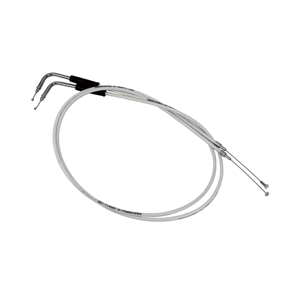 47.2"/ 120cm White&Silver Pearl Skin Throttle and Idle Cable Set for Harley Davidson V-Twin