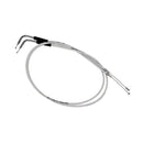 51.2"/ 130cm White&Silver Pearl Skin Throttle and Idle Cable Set for Harley Davidson V-Twin-1