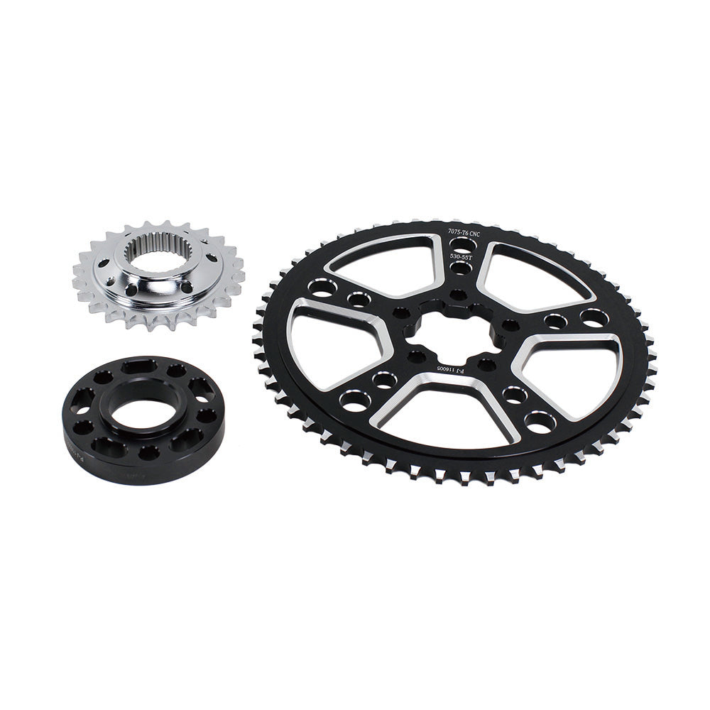 55-Tooth 530 Chain Wheel Conversion Kit for Harley Davidson 07-Later 6 Speed Models