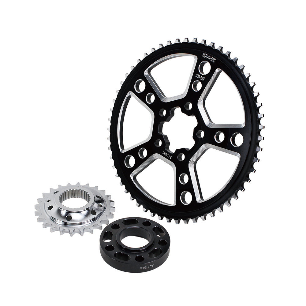 55-Tooth 530 Chain Wheel Conversion Kit for Harley Davidson 07-Later 6 Speed Models