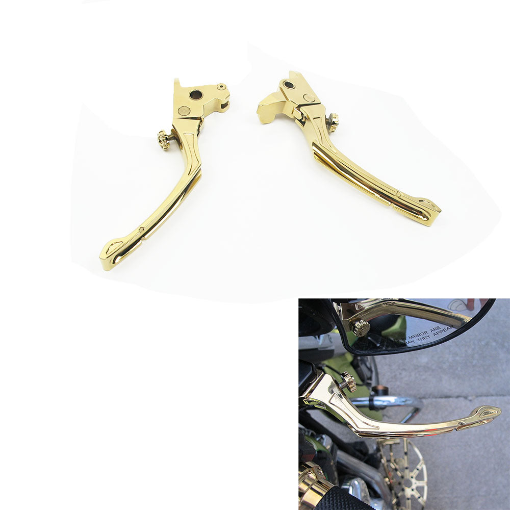 Titanium Gold Plated Clutch and Brake Levers Kit for Touring - 0