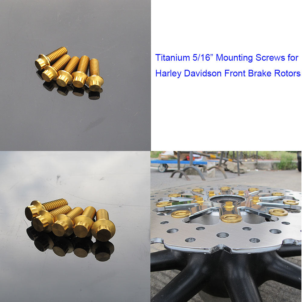 5/16" Titanium Mounting Screws for Brake Rotors-Golden