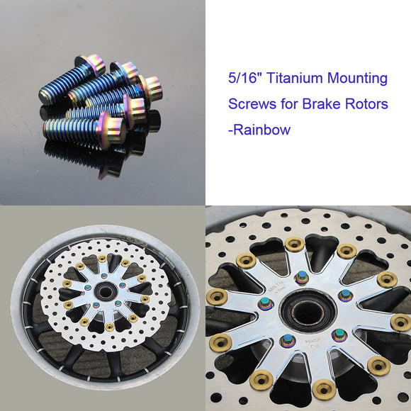 5/16" Titanium Mounting Screws for Brake Rotors-Colorful