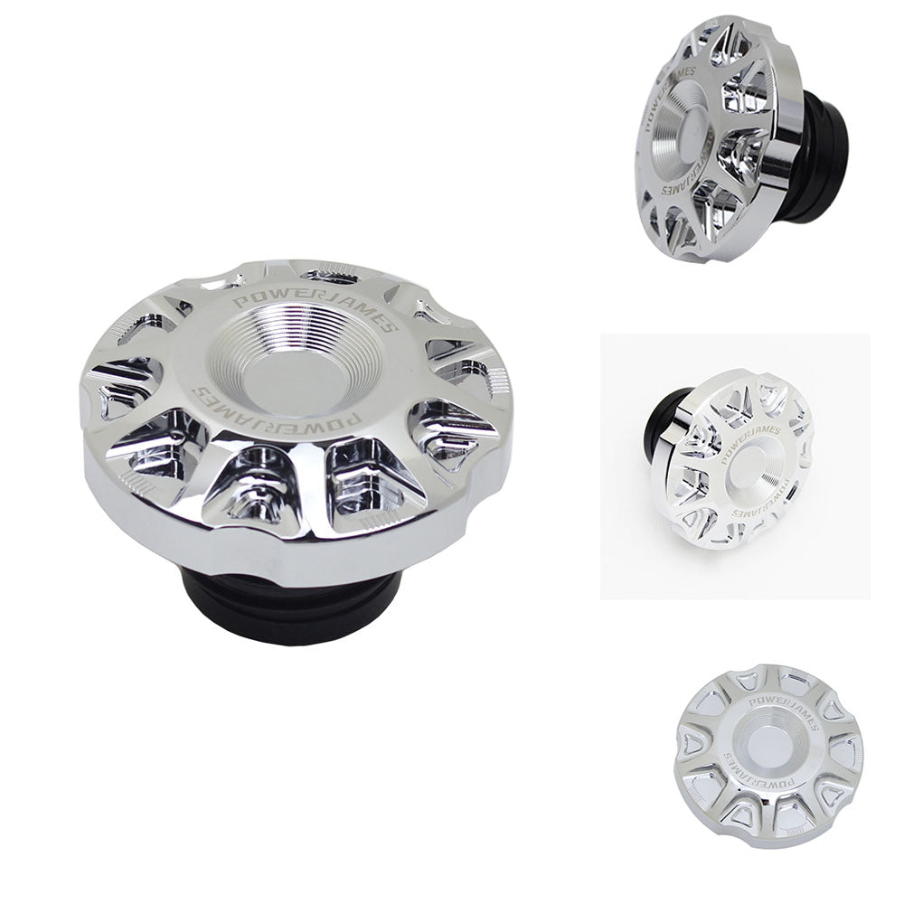 Designer Style Fuel Tank Caps - Chrome