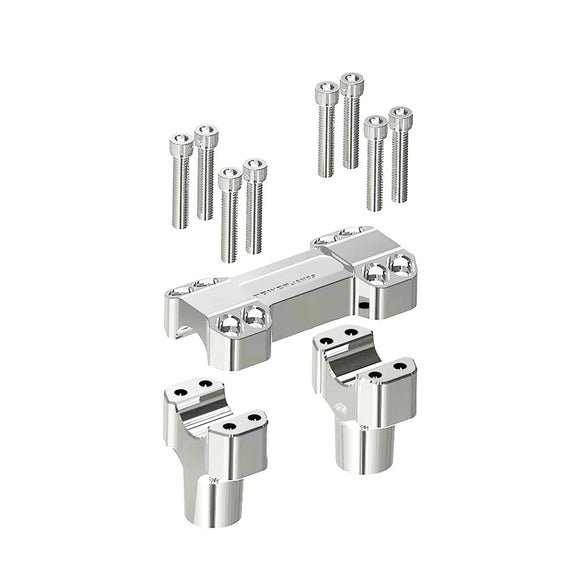 1.0" Risers Kit -Black-2.4" Height- Chrome