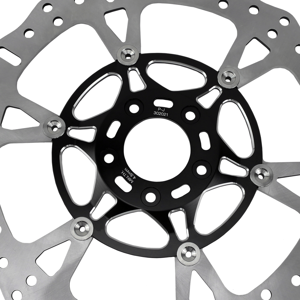 14.0" Black 6 Spoke Front Brake Rotor For Touring