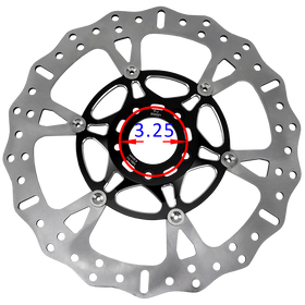 14.0" Black Front Brake Rotor for Touring-6 Spokes - 0