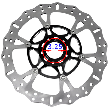 14.0" Black Front Brake Rotor for Touring-6 Spokes - 0