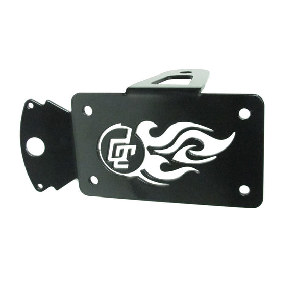 Black Vertical Integrated Side-Mount License Plate Assemblies-