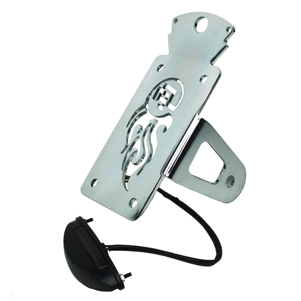 Chrome Vertical Integrated Side-Mount License Plate Assemblies