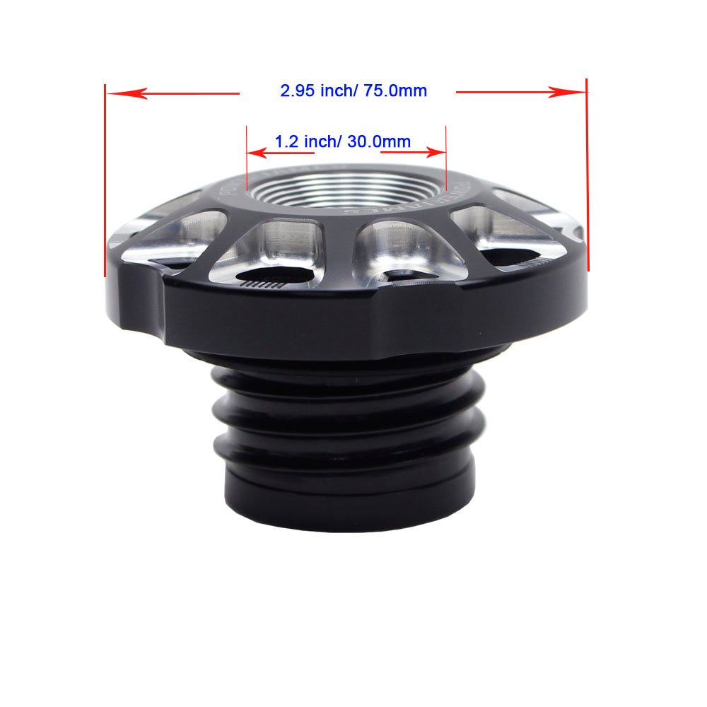 Designer Style Fuel Tank Caps - Black