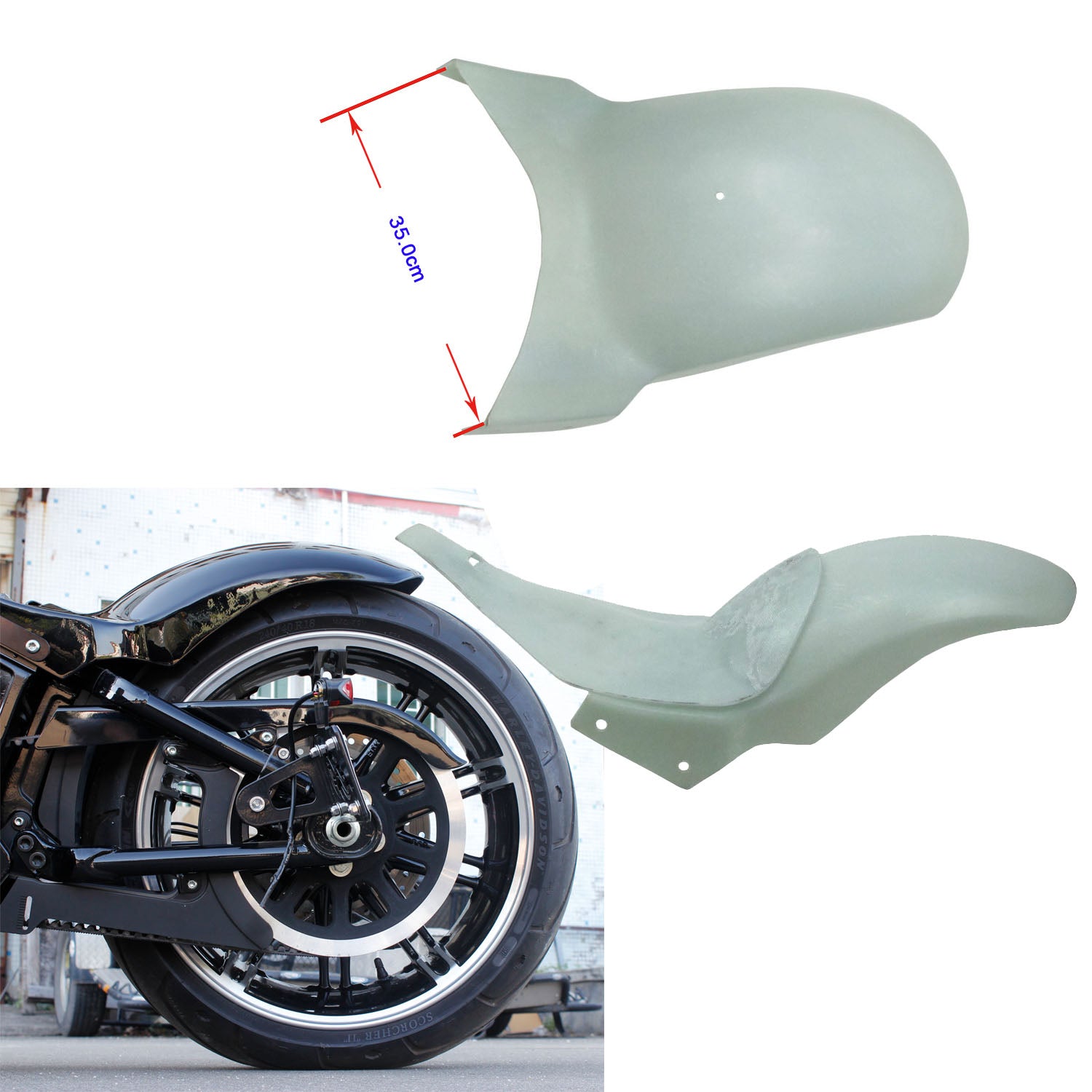 Carbon Fiber Short Rear Fender with Seat for Harley Davidson 2018-Later Breakout Fat Boy