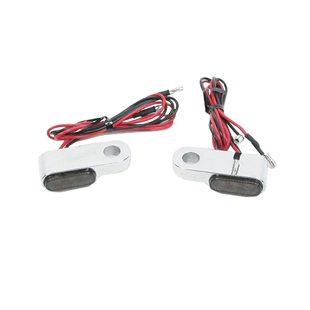 Chrome Super Mini Turn Signals Light on Handlebar Mirrors for Harley Davidson