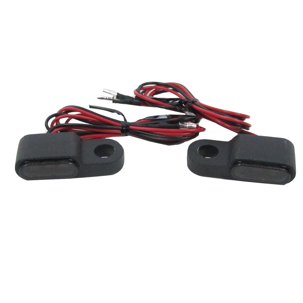 Black Mirror Mini Turn Signals Lights on Handlebar for Harley Davidson