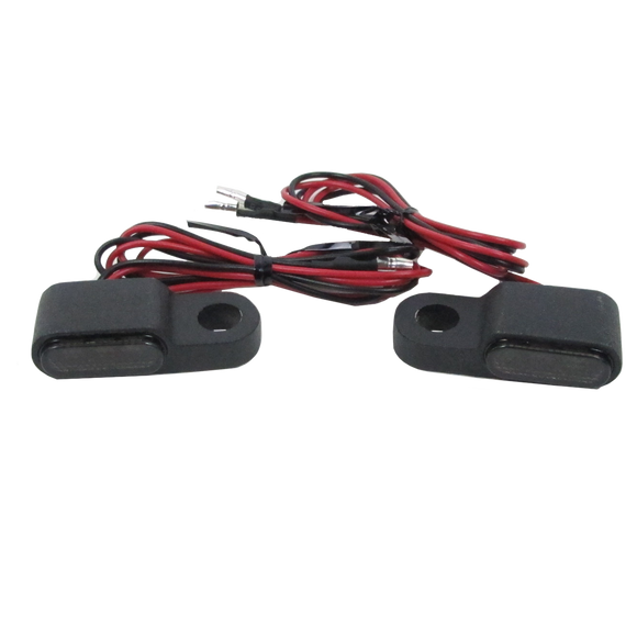 Black Mirror Mini Turn Signals Lights on Handlebar for Harley Davidson