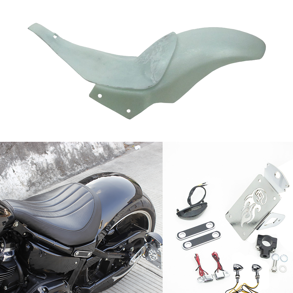 Unpainted Glass Fiber 240 Rear Fender with seats for Breakout Fat Boy 2018 later,packing with license plate - 0