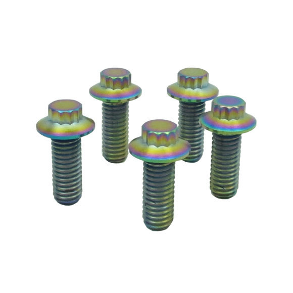 5 PCS 3/8"-16-1.0" 12 Point Rear Brake Rotors Mounting Screws Bolts for Harley