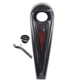 Carbon Fiber Fuel Tank Dash Cover with Red Totem for Harley 08-23 Touring - 0