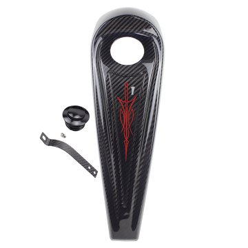 Carbon Fiber Fuel Tank Dash Cover with Red Totem for Harley 08-23 Touring - 0
