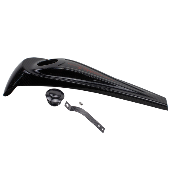 Carbon Fiber Fuel Tank Dash Cover with Red Totem for Harley 08-23 Touring