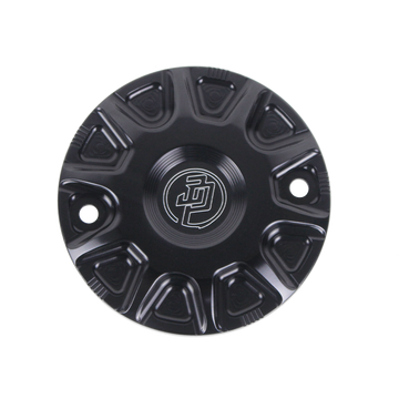 Black Whirlpool Designer Timer Cover for Harley M8 engine-equipped models 17-up