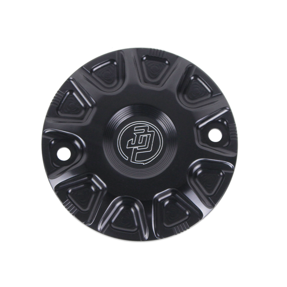 Black Whirlpool Designer Timer Cover for Harley M8 engine-equipped models 17-up