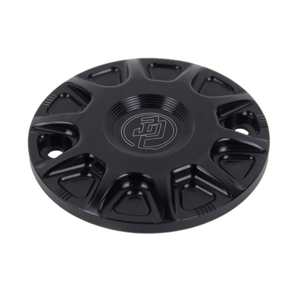 Black Whirlpool Designer Timer Cover for Harley M8 engine-equipped models 17-up