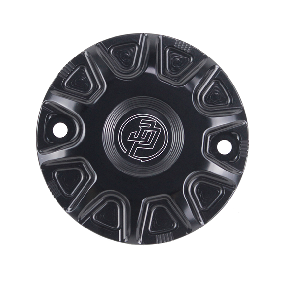 Black Whirlpool Designer Timer Cover for Harley M8 engine-equipped models 17-up