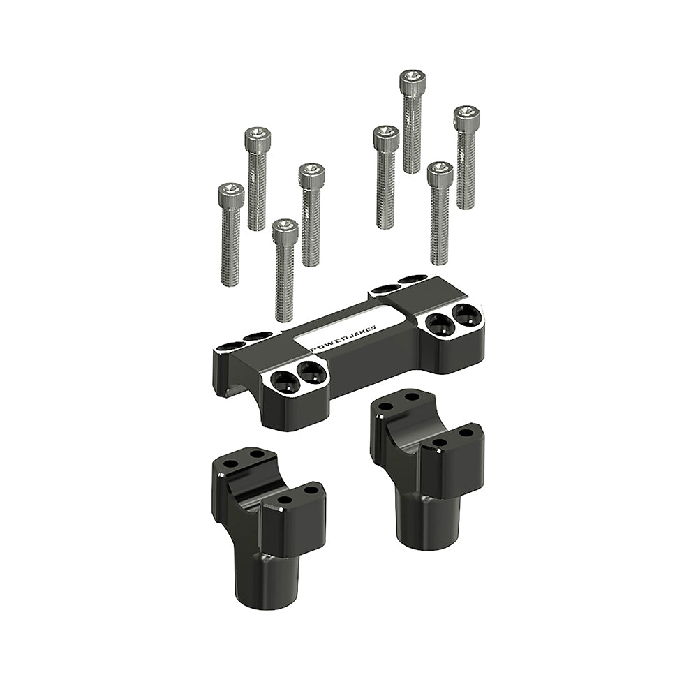 1.0" Risers Kit -Black-2.4" Height- Black