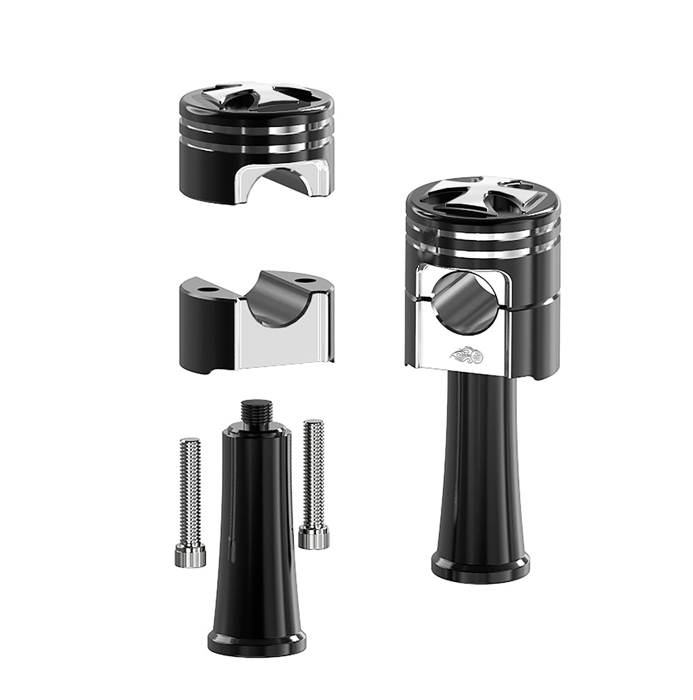 Piston Design -1.0" Risers Kit -4.3" Height- Black