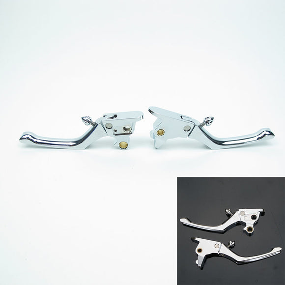Chrome Adjustable Clutch and Brake Controls Kit for Softail 18-later