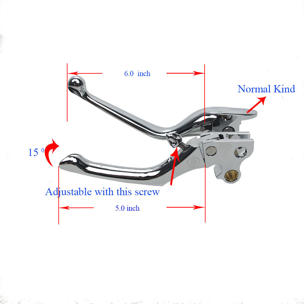 Chrome Adjustable Clutch and Brake Controls Kit for Softail 17-before - 0