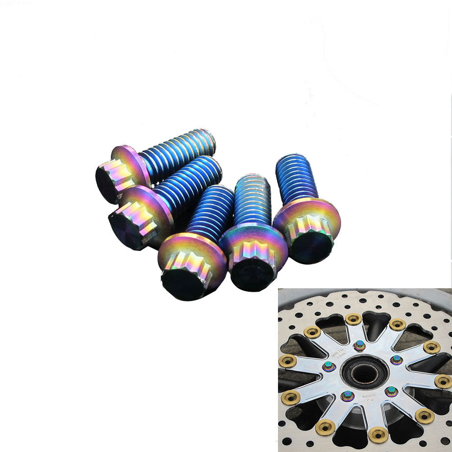 5/16" Titanium Mounting Screws for Brake Rotors-Colorful