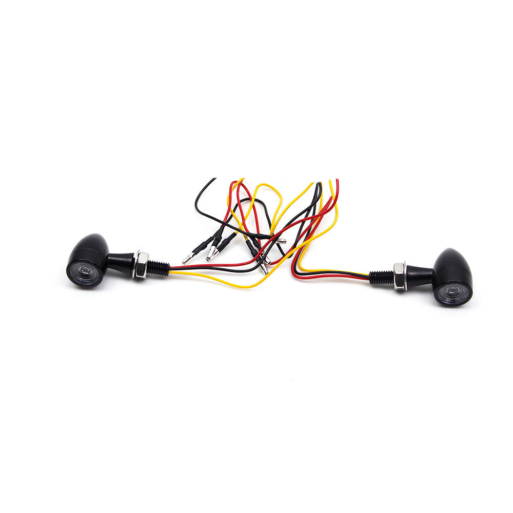 Black- Mini Bullet Rear Mini Turn Signals LED Lamp3 wires 1.2W