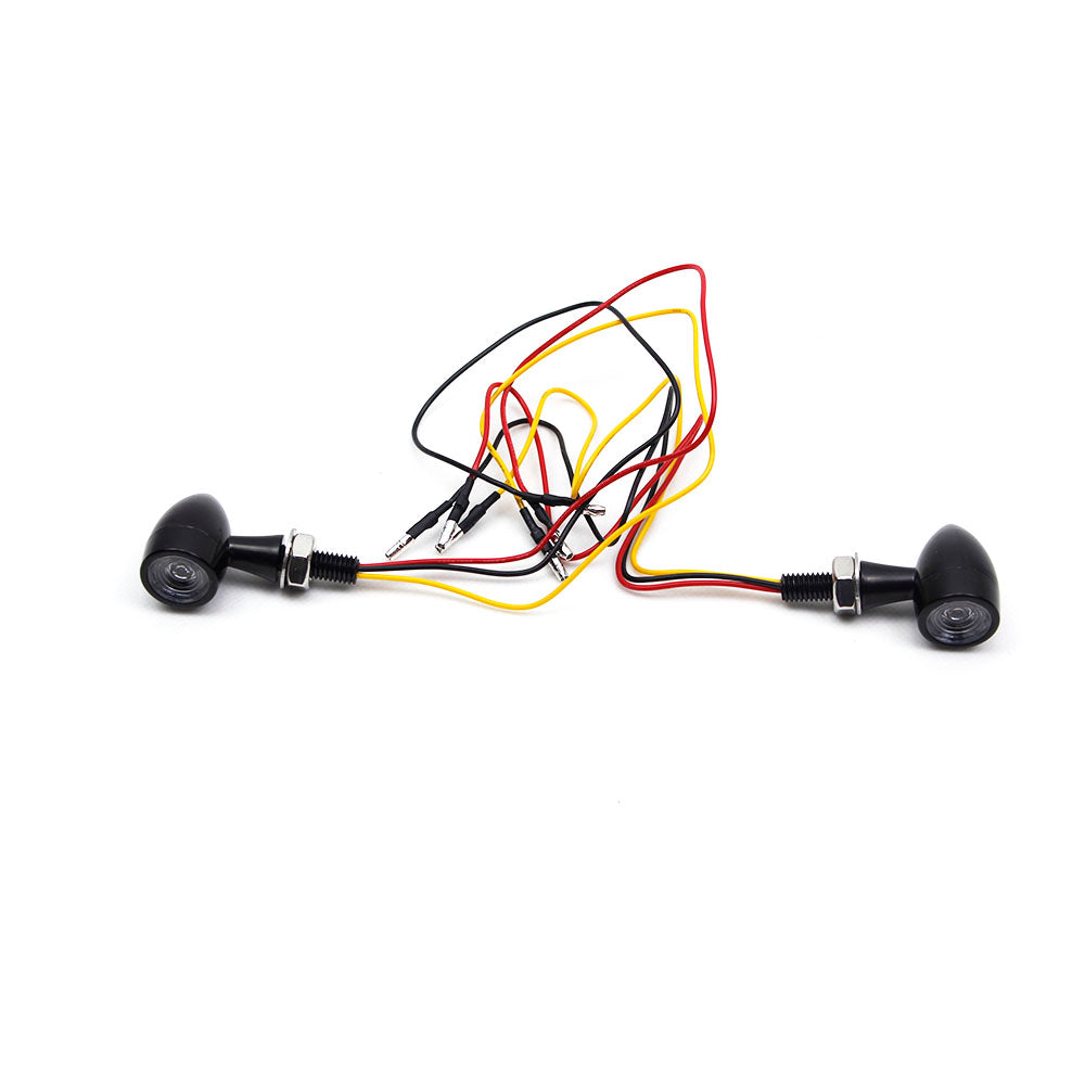 Black- Mini Bullet Rear Mini Turn Signals LED Lamp3 wires 1.2W