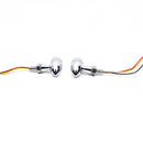 Chrome- Mini Bullet Rear Mini Turn Signals LED Lamp3 wires 1.2W-4