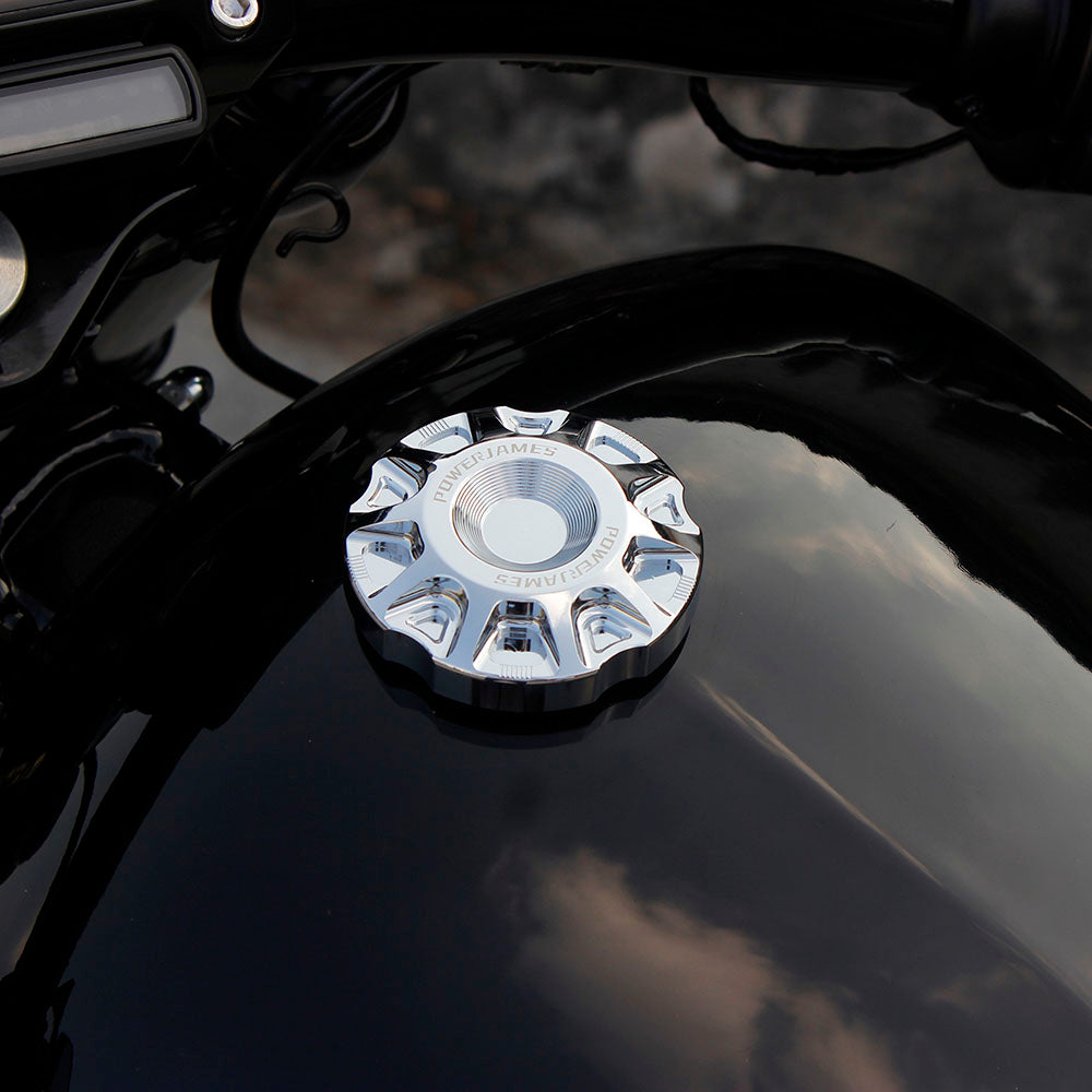 Designer Style Fuel Tank Caps - Chrome